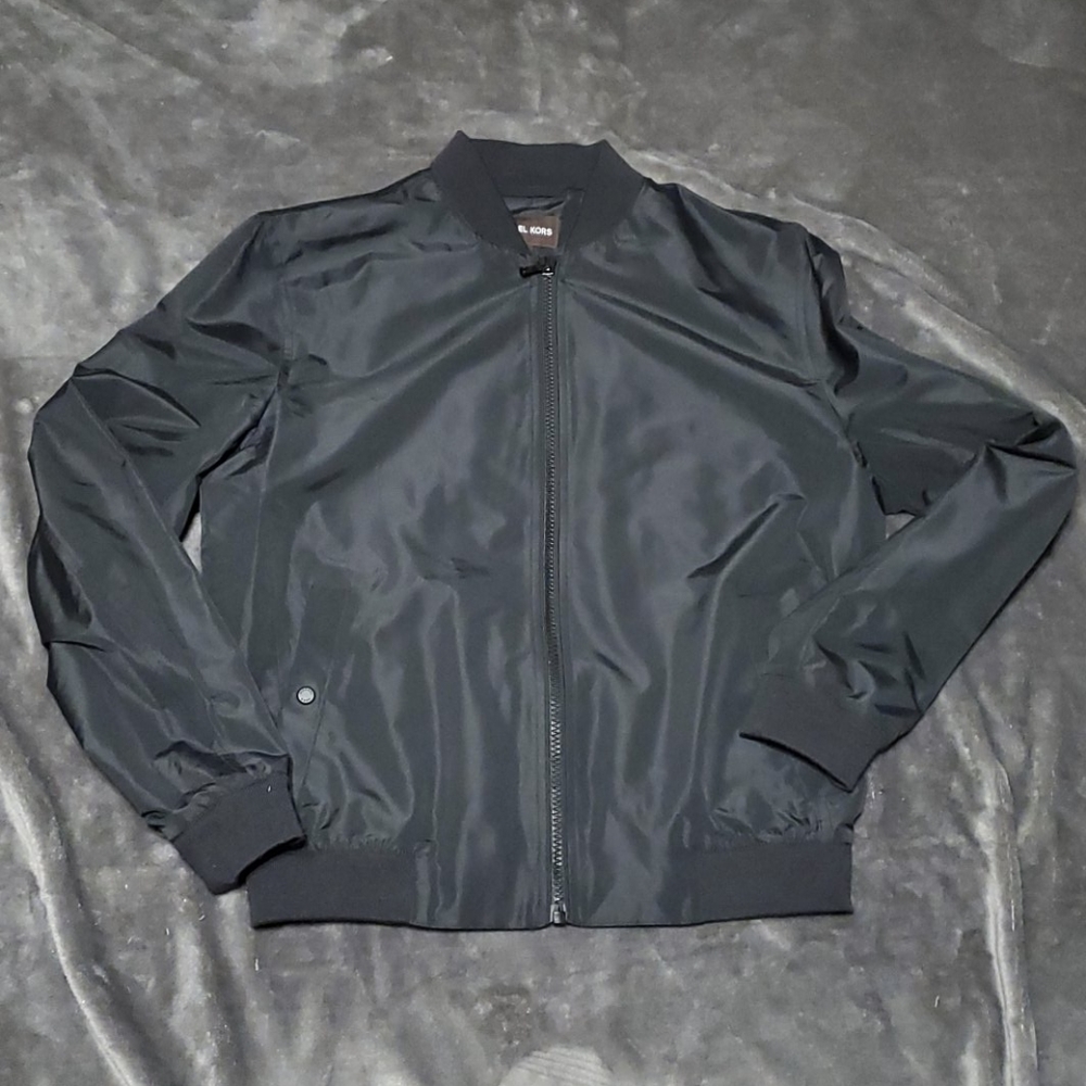 Michael Kors Mens Black Zip-Up